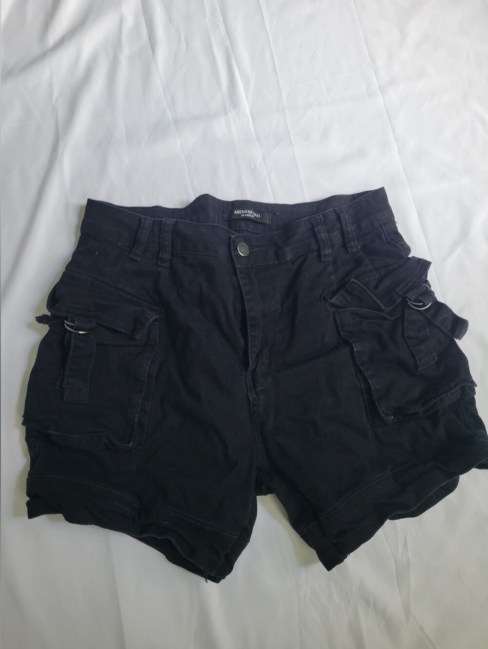 Black Cargo Shorts with Pockets